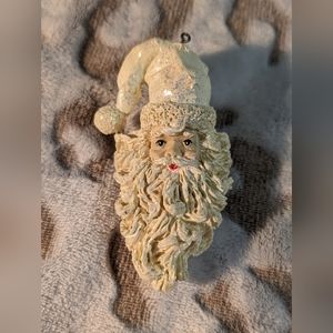 Vintage icicle Santa Christmas ornament